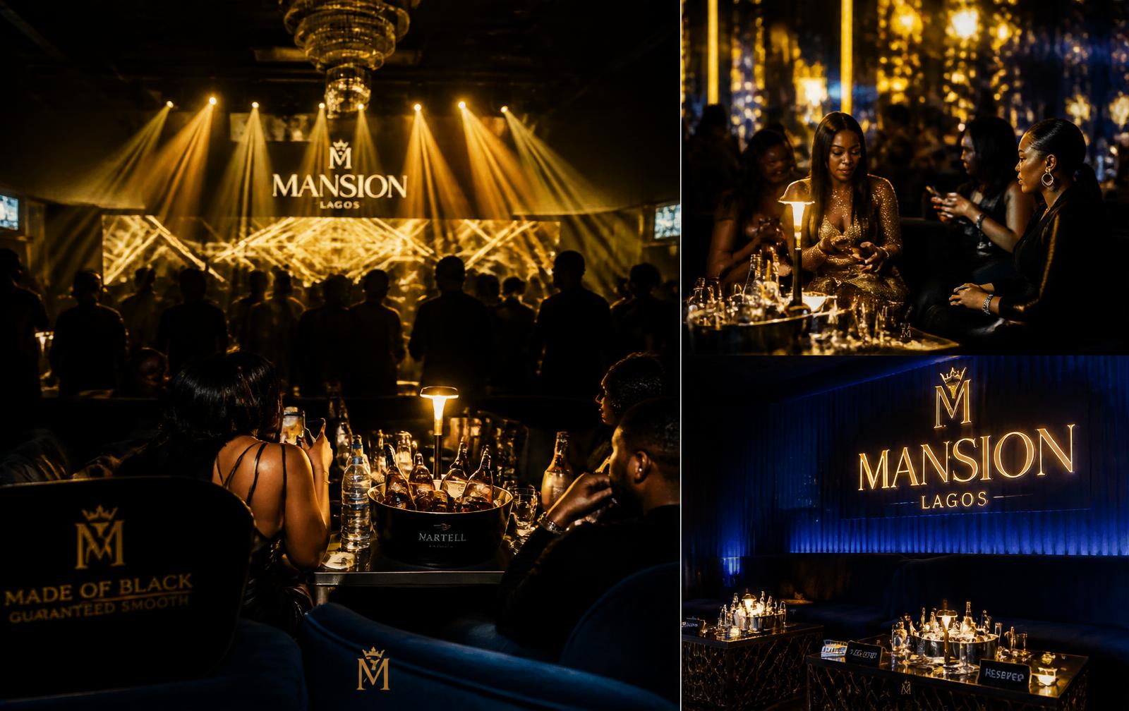 Stage lighting and VIP tables at a premium nightlife event produced by Slade